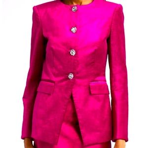 NEW Veronica Beard Cencia Cotton Blend Jacket in Fuchsia